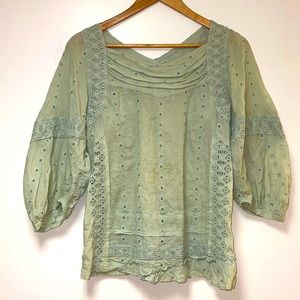 💥TOPS SALE💥 MARC BY MARC JACOBS LACED BLOUSE IN OPAL GREEN